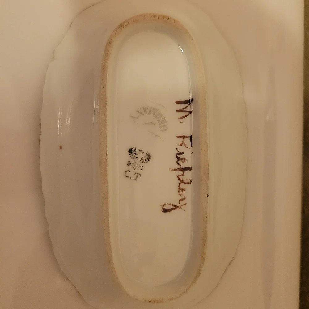 Antique floral soap dish